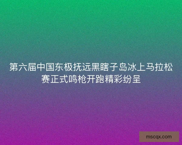 第六届中国东极抚远黑瞎子岛冰上马拉松赛正式鸣枪开跑精彩纷呈